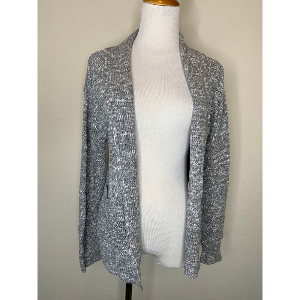 Cotton Emporium Lt Grey Open Front Cardigan XS